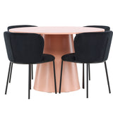 Stůl Lanzo – broskev se 4 židlemi Edina – černá