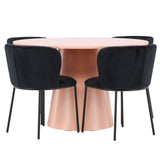 Stůl Lanzo – broskev se 4 židlemi Edina – černá