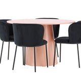 Stůl Lanzo – broskev se 4 židlemi Edina – černá