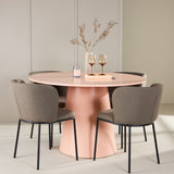 Stůl Lanzo - broskev se 4 židlemi Edina - černá / hnědá