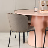 Stůl Lanzo - broskev se 4 židlemi Edina - černá / hnědá