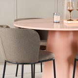 Stůl Lanzo - broskev se 4 židlemi Edina - černá / hnědá