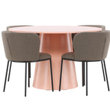 Stůl Lanzo - broskev se 4 židlemi Edina - černá / hnědá