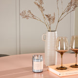 Stůl Lanzo - broskev se 4 židlemi Edina - černá / hnědá