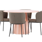 Stůl Lanzo - broskev se 4 židlemi Edina - černá / hnědá