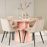 Stůl Lanzo - Peach se 4 nočními židlemi - Černá / Béžová