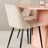 Stůl Lanzo - Peach se 4 nočními židlemi - Černá / Béžová