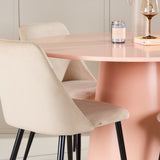 Stůl Lanzo - Peach se 4 nočními židlemi - Černá / Béžová