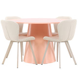 Stůl Lanzo – broskev se 4 židlemi Lilja – béžová