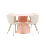 Stůl Lanzo – broskev se 4 židlemi Lilja – béžová