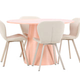 Stůl Lanzo – broskev se 4 židlemi Lilja – béžová