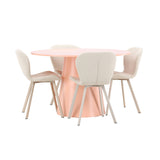 Stůl Lanzo – broskev se 4 židlemi Lilja – béžová