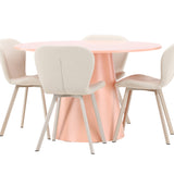 Stůl Lanzo – broskev se 4 židlemi Lilja – béžová