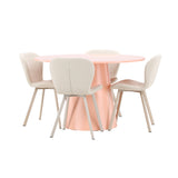 Stůl Lanzo – broskev se 4 židlemi Lilja – béžová