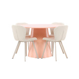 Stůl Lanzo – broskev se 4 židlemi Lilja – béžová