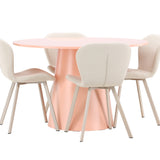 Stůl Lanzo – broskev se 4 židlemi Lilja – béžová