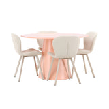 Stůl Lanzo – broskev se 4 židlemi Lilja – béžová