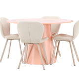 Stůl Lanzo – broskev se 4 židlemi Lilja – béžová