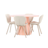 Stůl Lanzo – broskev se 4 židlemi Lilja – béžová