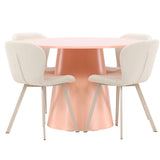 Stůl Lanzo – broskev se 4 židlemi Lilja – béžová