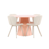 Stůl Lanzo – broskev se 4 židlemi Lilja – béžová