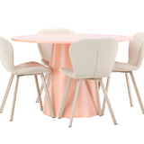 Stůl Lanzo – broskev se 4 židlemi Lilja – béžová