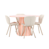 Stůl Lanzo – broskev se 4 židlemi Lilja – béžová