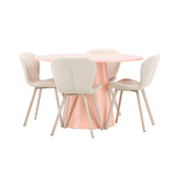 Stůl Lanzo – broskev se 4 židlemi Lilja – béžová