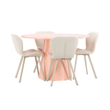 Stůl Lanzo – broskev se 4 židlemi Lilja – béžová