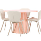 Stůl Lanzo – broskev se 4 židlemi Lilja – béžová