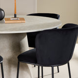 Stůl Lanzo – béžový se 4 židlemi Edina – černý