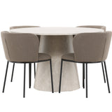 Stůl Lanzo - béžový se 4 židlemi Edina - černá / hnědá