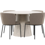 Stůl Lanzo - béžový se 4 židlemi Edina - černá / hnědá