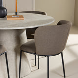 Stůl Lanzo - béžový se 4 židlemi Edina - černá / hnědá