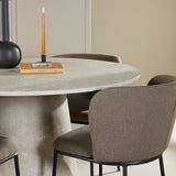 Stůl Lanzo - béžový se 4 židlemi Edina - černá / hnědá