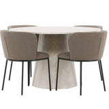 Stůl Lanzo - béžový se 4 židlemi Edina - černá / hnědá
