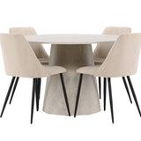 Stůl Lanzo - béžový se 4 nočními židlemi - černá / béžová