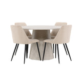Stůl Lanzo - béžový se 4 nočními židlemi - černá / béžová