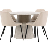 Stůl Lanzo - béžový se 4 nočními židlemi - černá / béžová