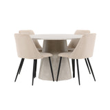 Stůl Lanzo - béžový se 4 nočními židlemi - černá / béžová