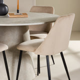 Stůl Lanzo - béžový se 4 nočními židlemi - černá / béžová