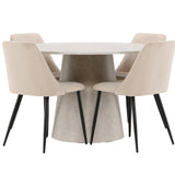 Stůl Lanzo - béžový se 4 nočními židlemi - černá / béžová