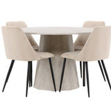 Stůl Lanzo - béžový se 4 nočními židlemi - černá / béžová