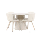 Stůl Lanzo - béžový se 4 židlemi Lilja - béžový