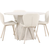 Stůl Lanzo - béžový se 4 židlemi Lilja - béžový