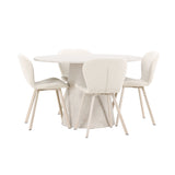 Stůl Lanzo - béžový se 4 židlemi Lilja - béžový