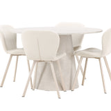 Stůl Lanzo - béžový se 4 židlemi Lilja - béžový