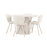 Stůl Lanzo - béžový se 4 židlemi Lilja - béžový