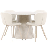 Stůl Lanzo - béžový se 4 židlemi Lilja - béžový
