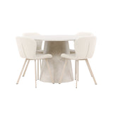 Stůl Lanzo - béžový se 4 židlemi Lilja - béžový